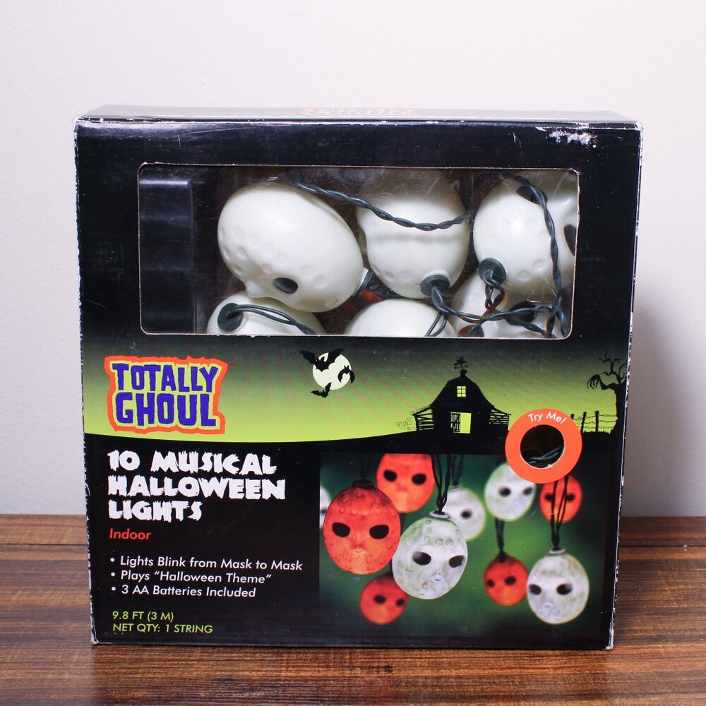 Vintage Totally Ghoul 10 Musical Halloween Lights Masks Halloween Song Blinking